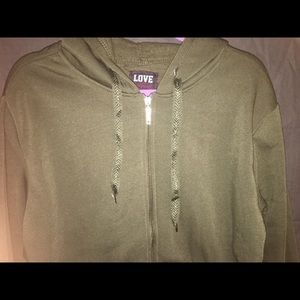 Green zip-up hoodie